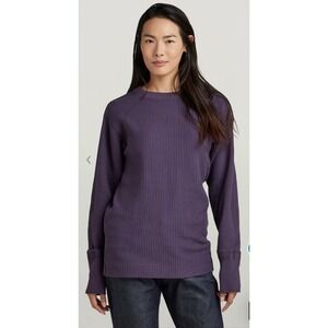 G Star Raw Women Size Small Swedish Army Ribbed Crew Sweater Carbonne‎ Purple